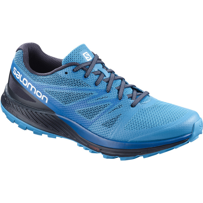 Salomon Israel SENSE ESE - Mens Trail Running Shoes - Blue/Navy (GJRB-82461)